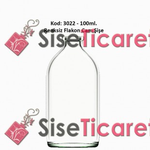 100ml. Flakon Renksiz Cam Şişe Kod: 3022 