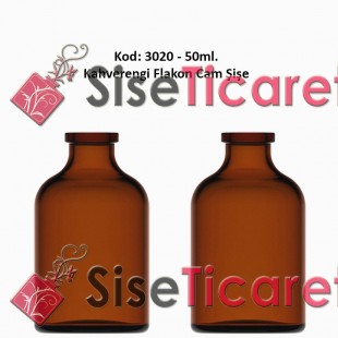 50ml. Flakon Kahverengi Cam Şişe Kod: 3020 