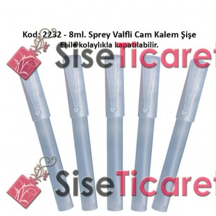 Buzlu Cam Kalem Parfüm Şişesi 8ml Kod: 2232